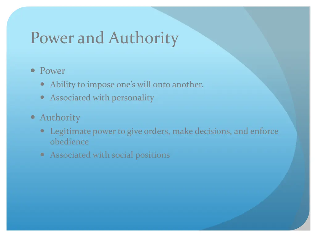 power and authority