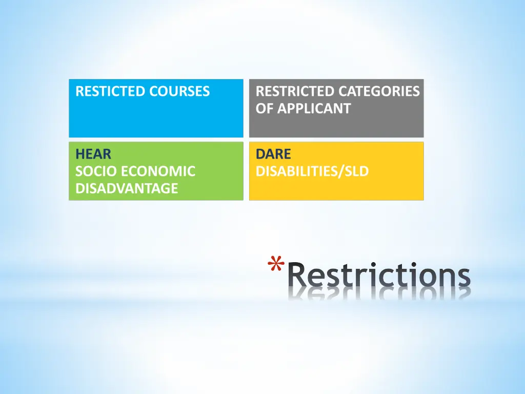 restrictions