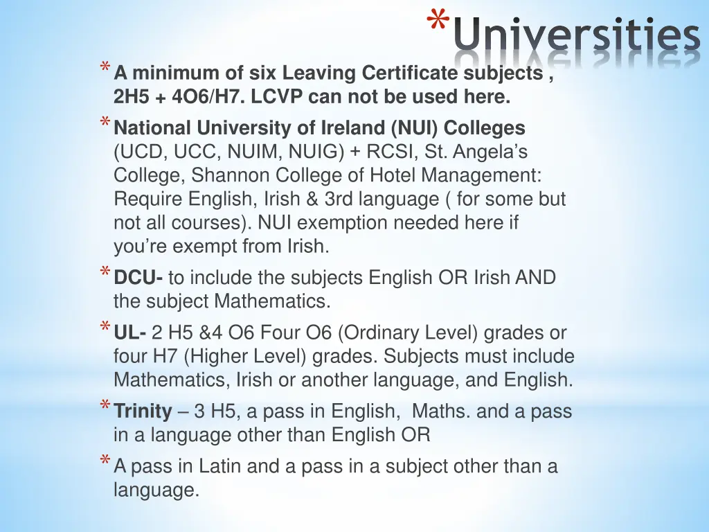 universities