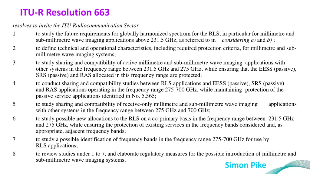 itu r resolution 663