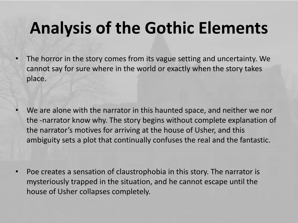 analysis of the gothic elements
