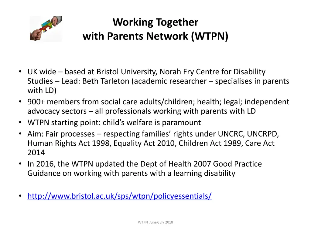 working together with parents network wtpn
