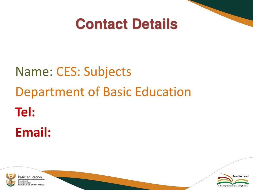 contact details