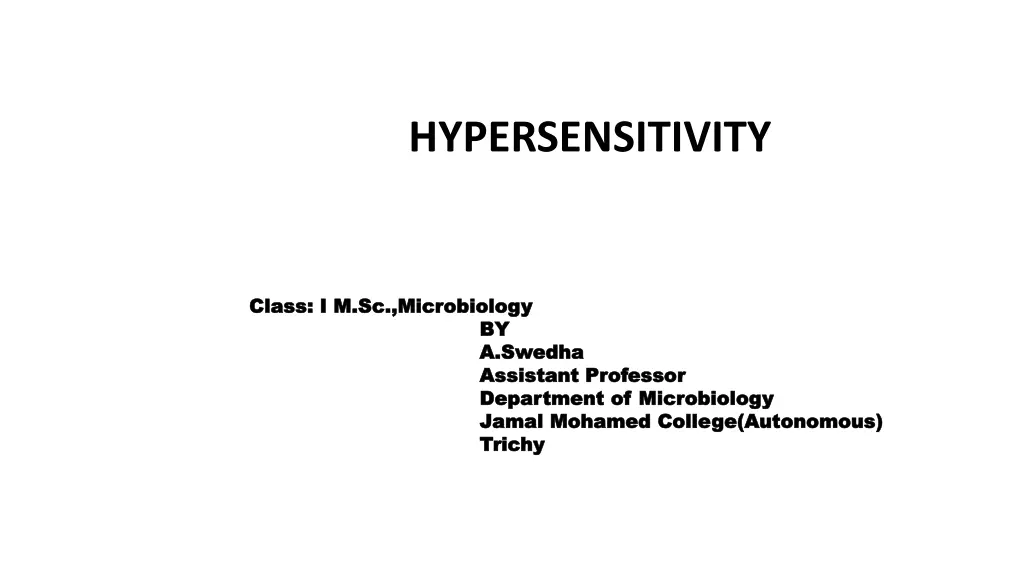 hypersensitivity