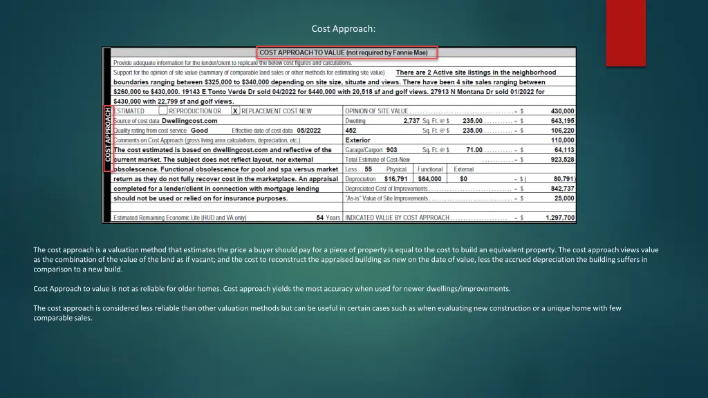 cost approach