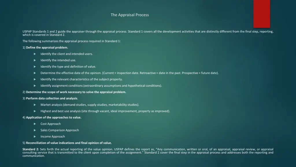 the appraisal process