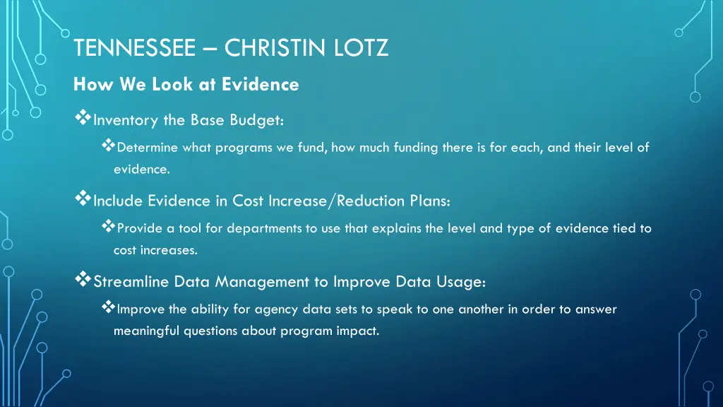 tennessee christin lotz how we look at evidence