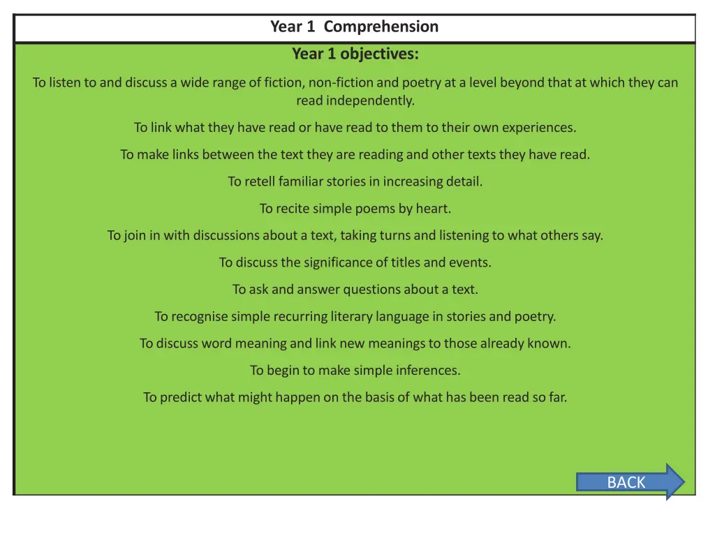 year 1 comprehension