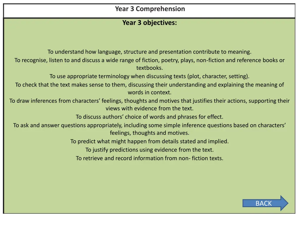 year 3 comprehension