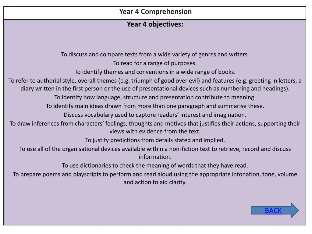 year 4 comprehension