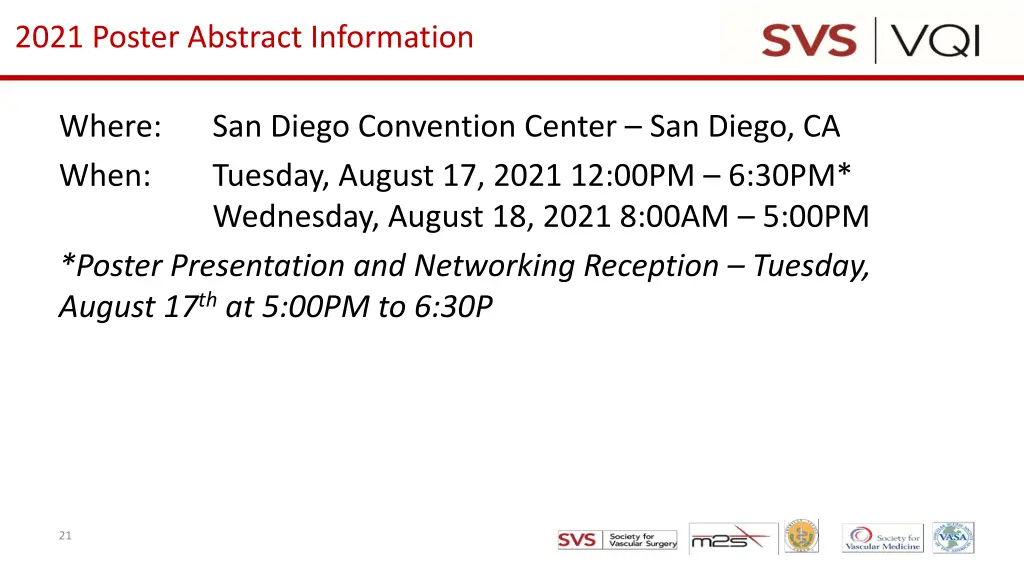 2021 poster abstract information
