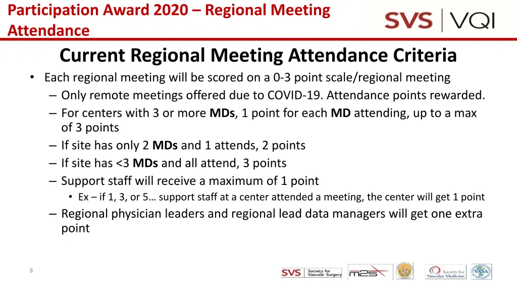 participation award 2020 regional meeting