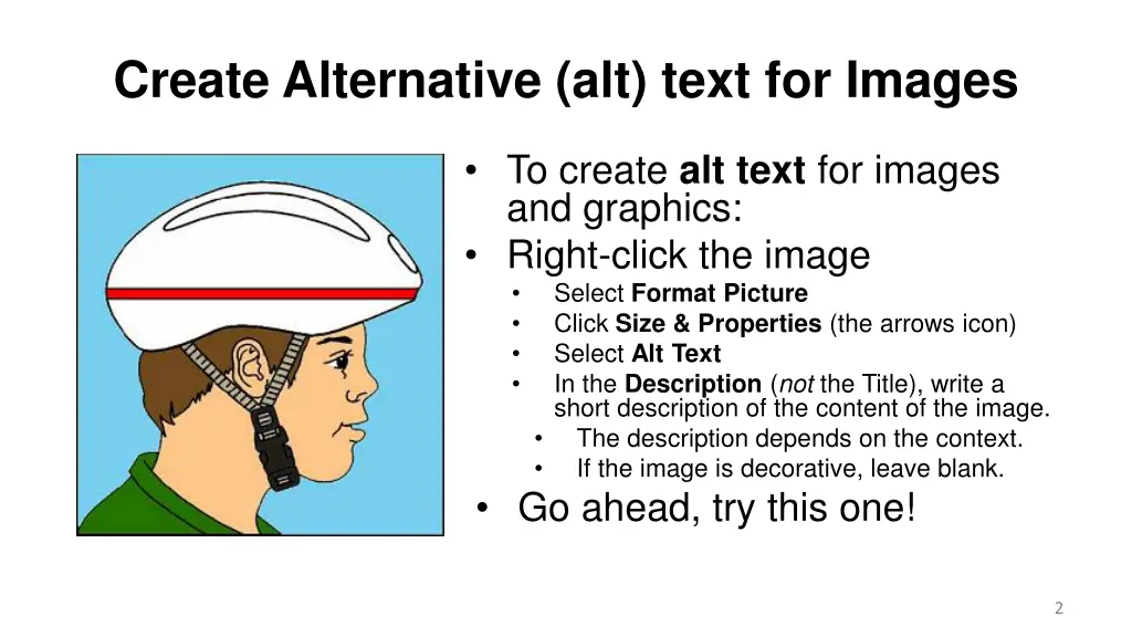 create alternative alt text for images