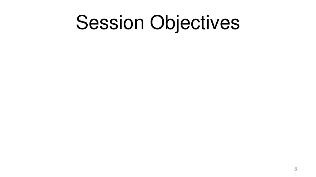 session objectives