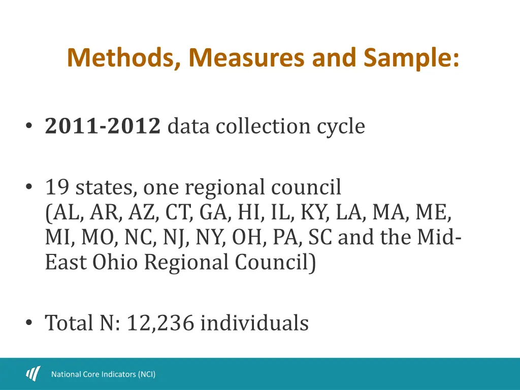 methods measures and sample