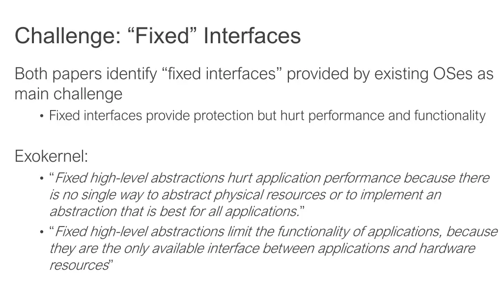 challenge fixed interfaces