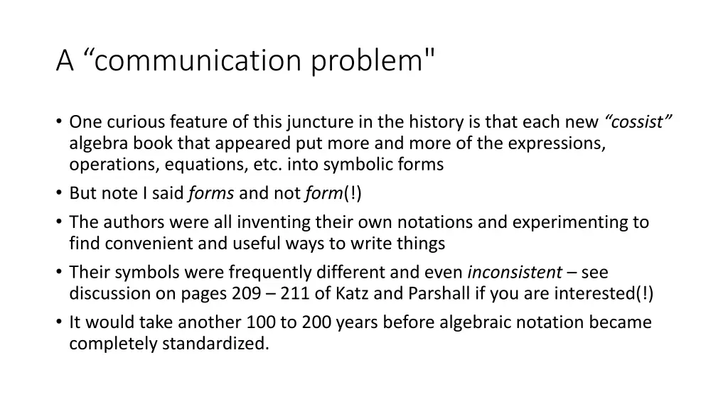 a communication problem