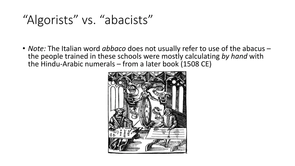 algorists vs abacists