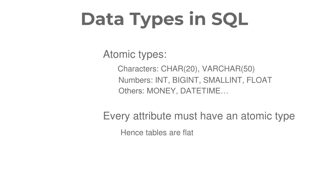 data types in sql