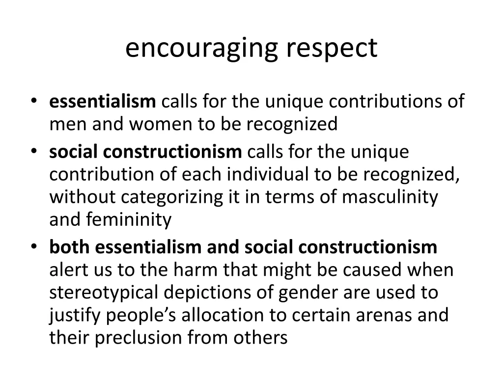 encouraging respect