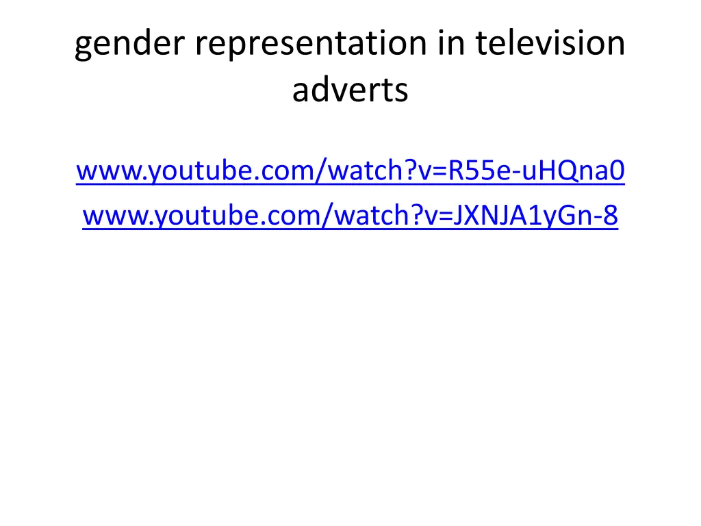 gender representation in television adverts