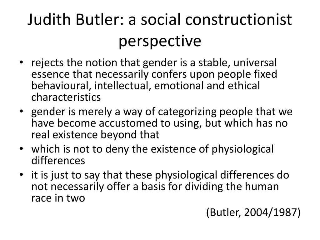 judith butler a social constructionist