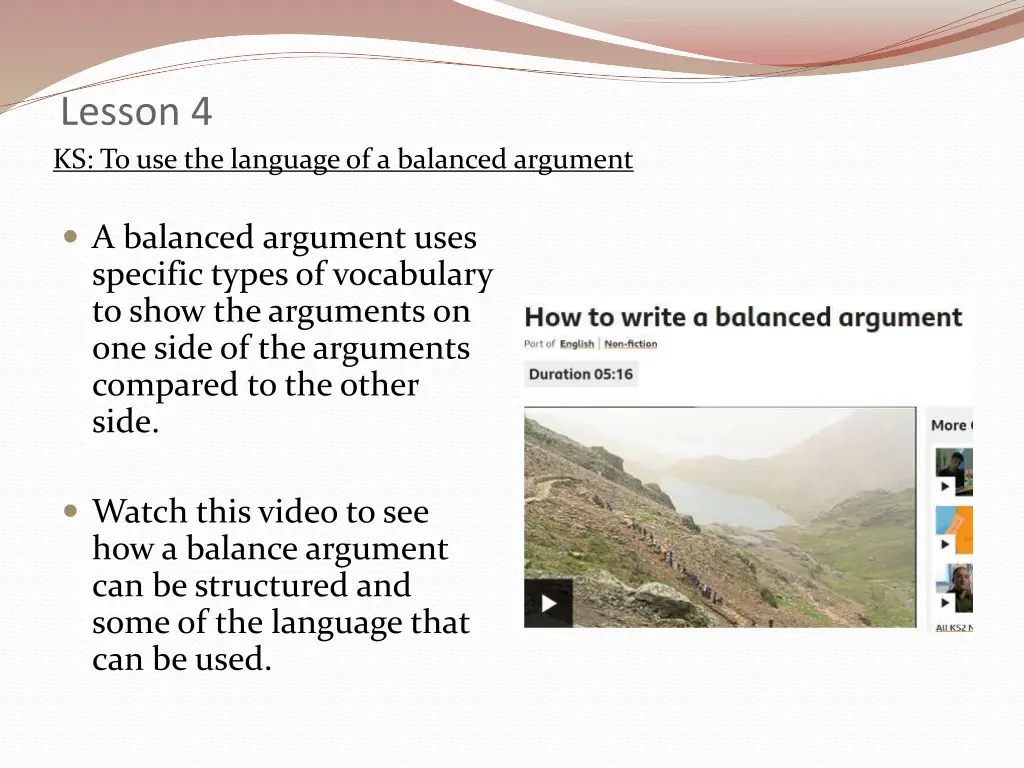 lesson 4 ks to use the language of a balanced