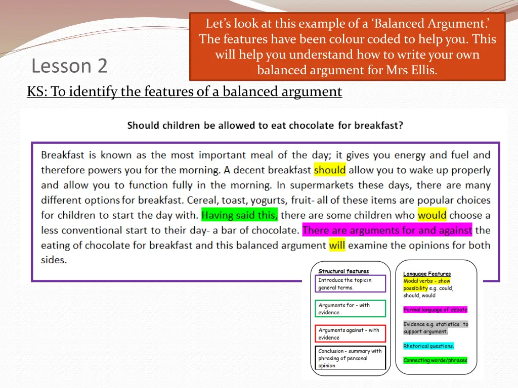 let s look at this example of a balanced argument
