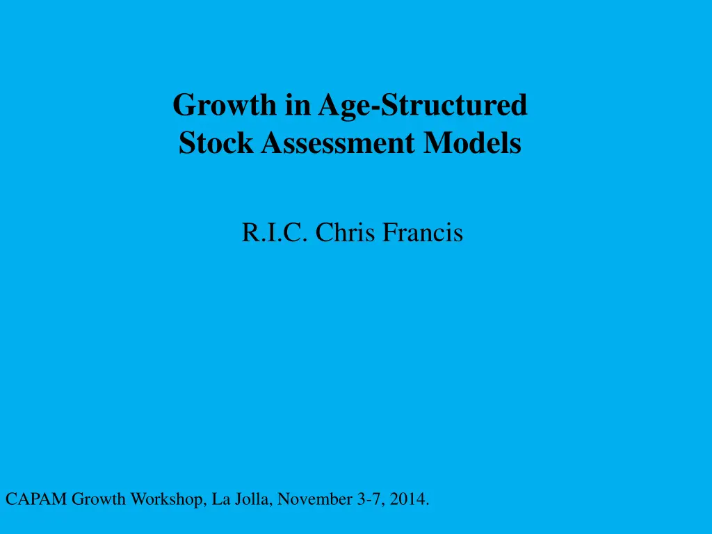 growth in age structured stock assessment models