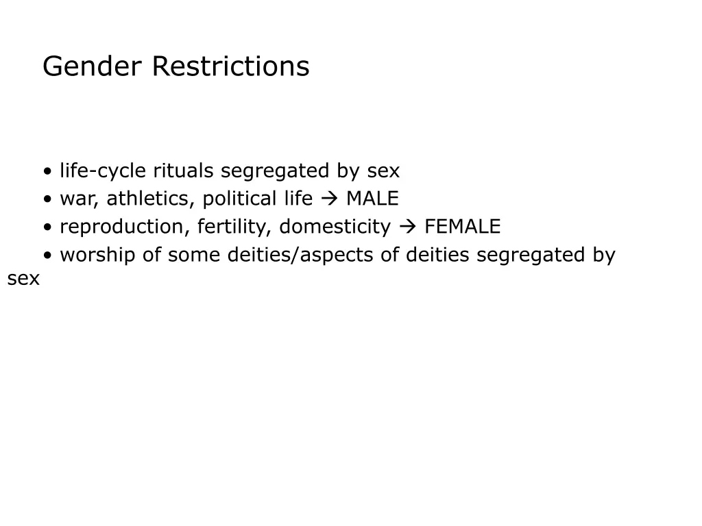 gender restrictions