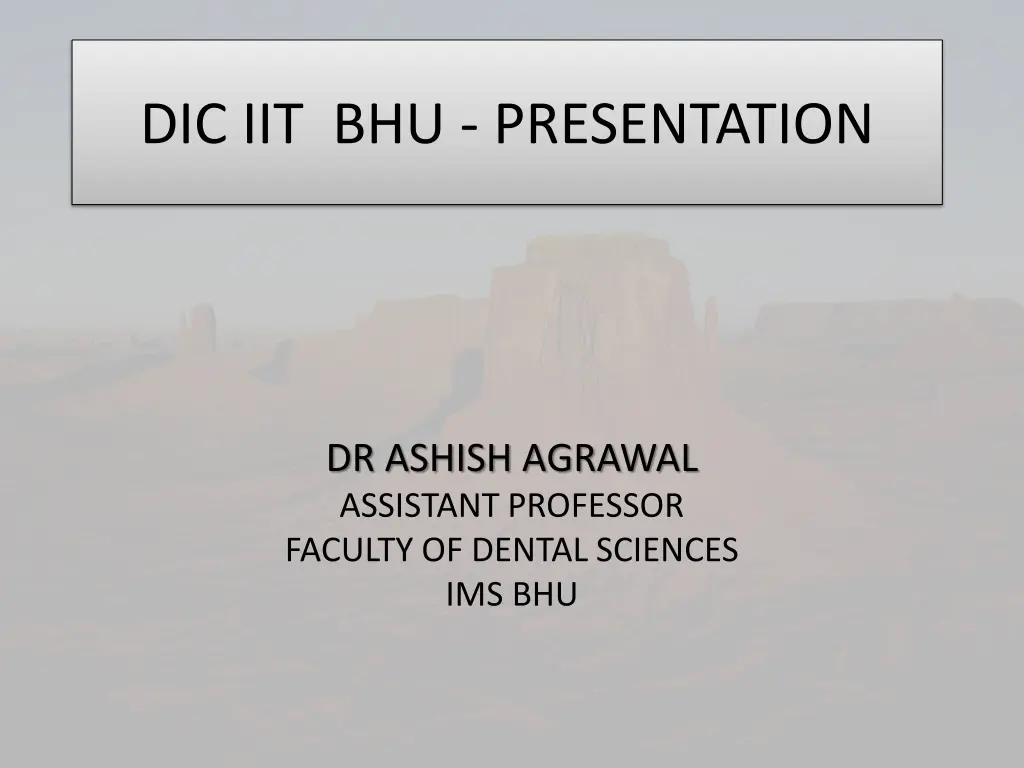 dic iit bhu presentation