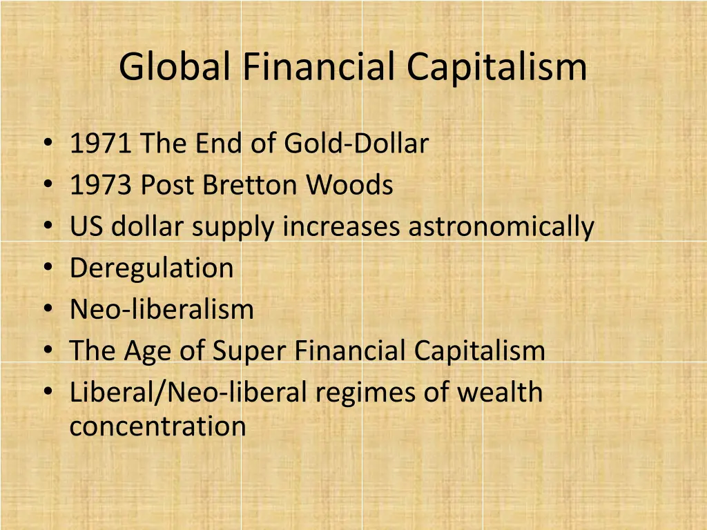 global financial capitalism