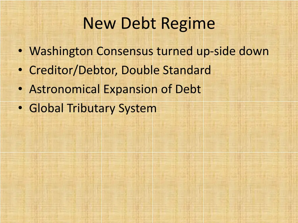 new debt regime