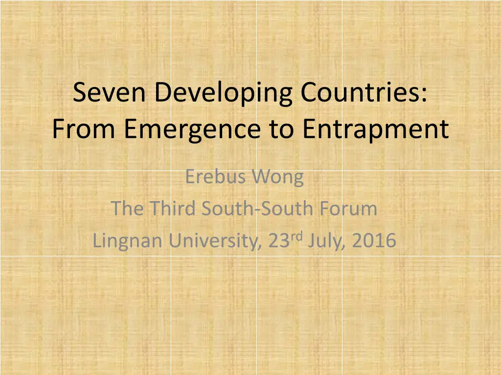 seven developing countries from emergence