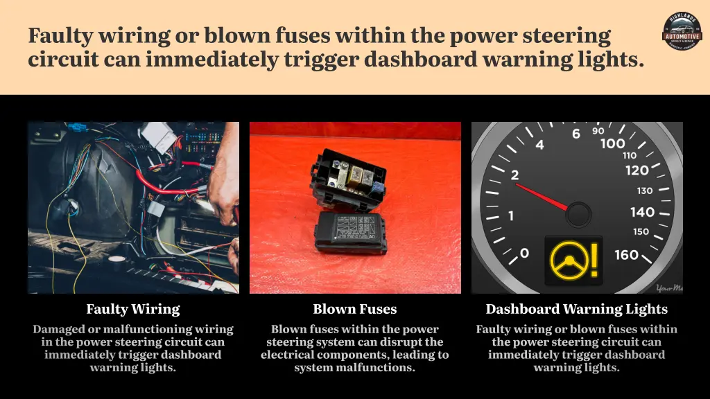 faulty wiring or blown fuses within the power