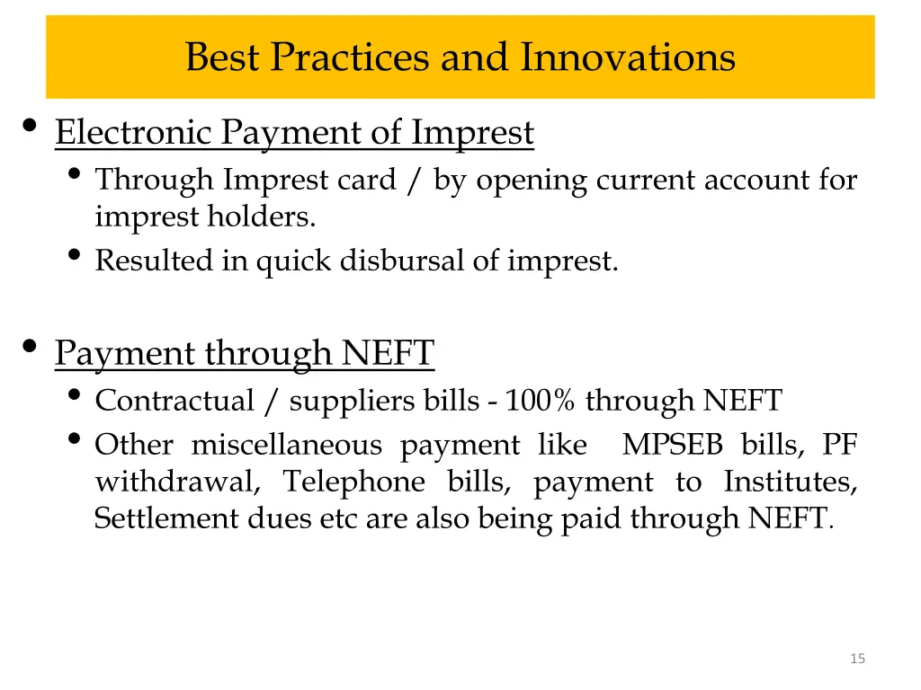 best practices and innovations electronic payment