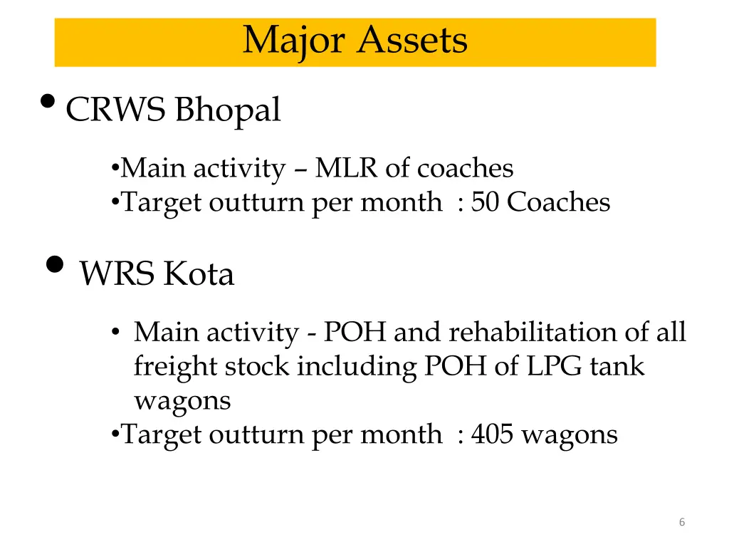 major assets
