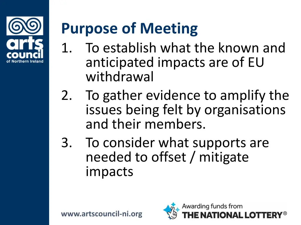 purpose of meeting 1 to establish what the known