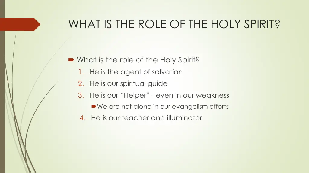 what is the role of the holy spirit
