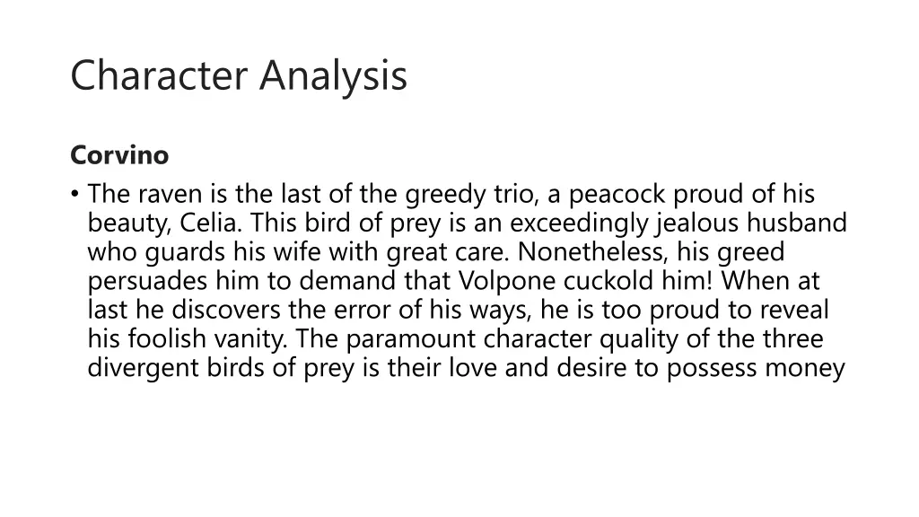 character analysis 3