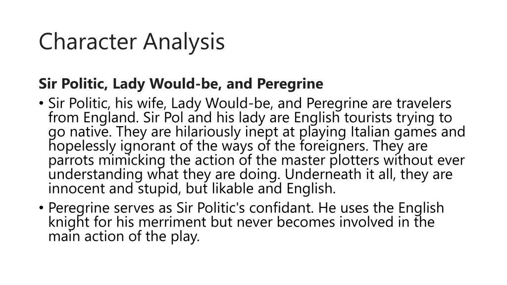 character analysis 5