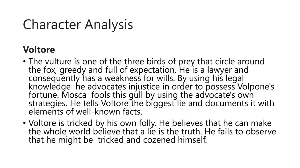character analysis