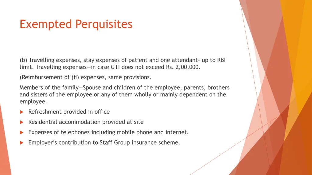 exempted perquisites 1