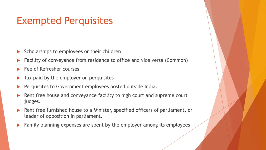 exempted perquisites 2