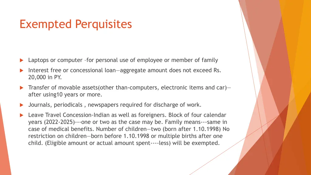 exempted perquisites 3