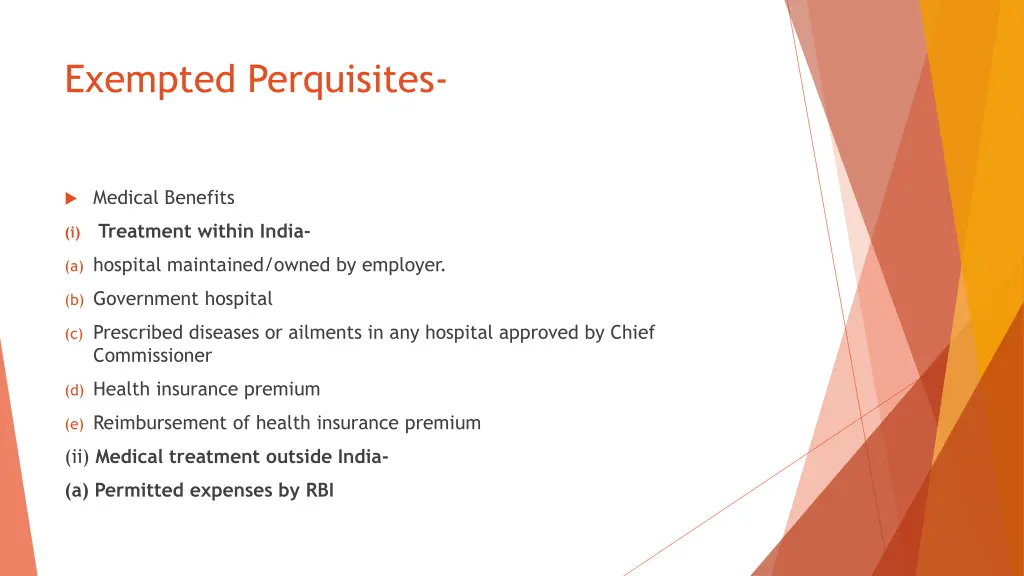 exempted perquisites