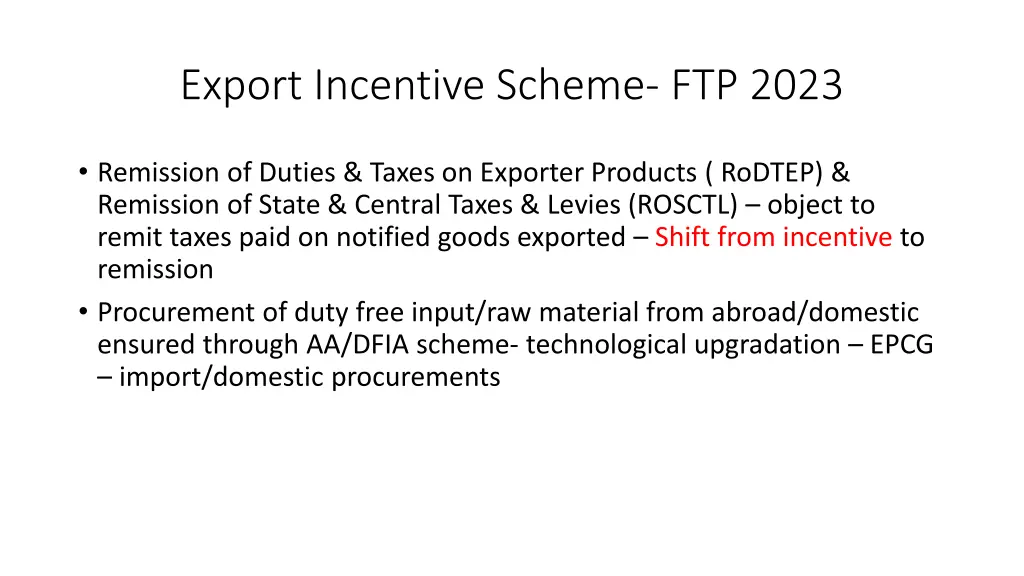 export incentive scheme ftp 2023
