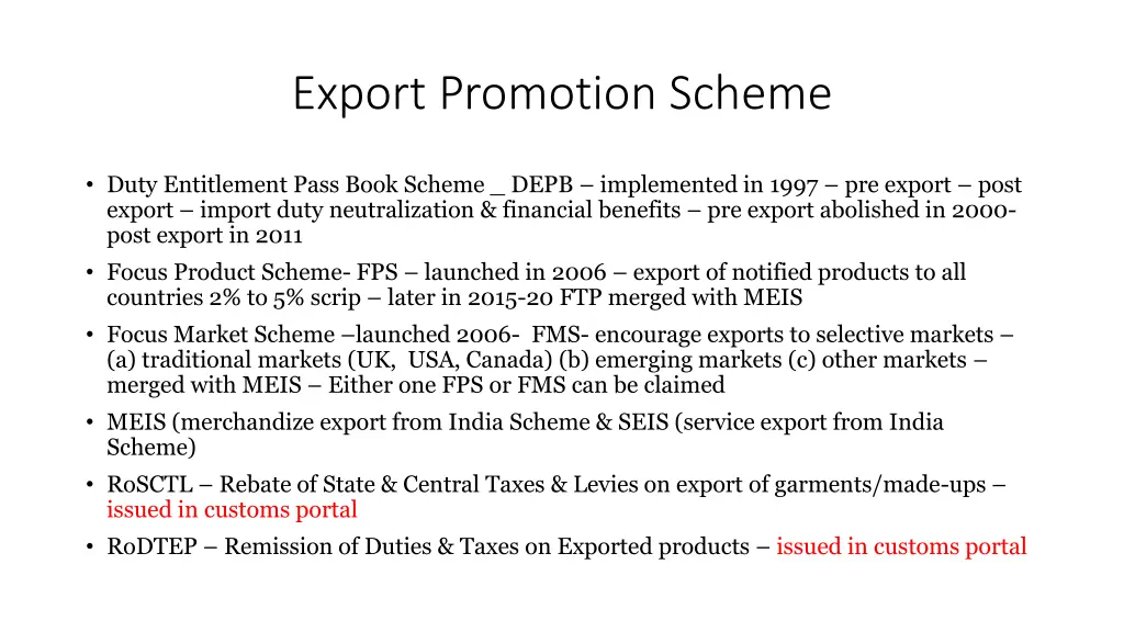 export promotion scheme