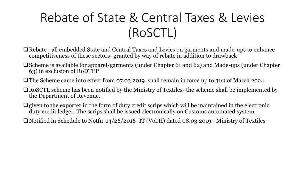 rebate of state central taxes levies rosctl