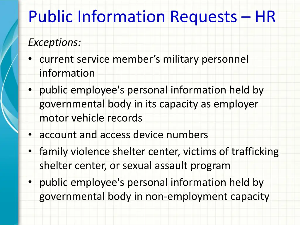 public information requests hr 7